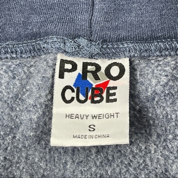 Pro Cube Heavy Weight Hoodie Womens Small Blue Venice Beach Pocket - Picture 2 of 8